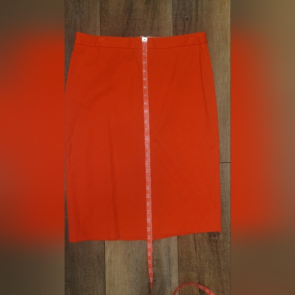 Women's J. Crew Red Orange Pencil Skirt Blazer Parke Suit Set, Sz6 / 6T - Picture 12 of 14